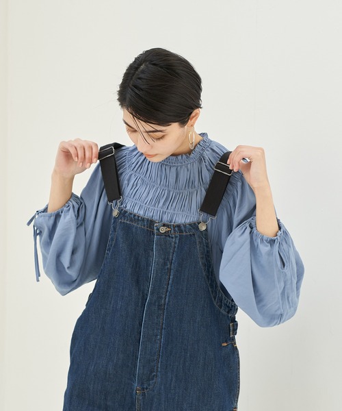 Editt by YECCA VECCA（エディットバイイェッカヴェッカ）の「シャーリングネックブラウス　＊（シャツ/ブラウス・レディース・ホワイト/イエロー/ライトブルー・FREE）」の3枚目の写真