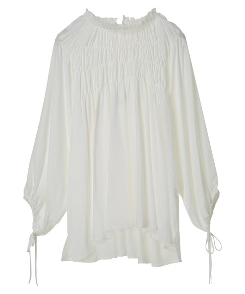 Editt by YECCA VECCA（エディットバイイェッカヴェッカ）の「シャーリングネックブラウス　＊（シャツ/ブラウス・レディース・ホワイト/イエロー/ライトブルー・FREE）」の22枚目の写真