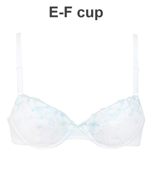 Wing Teen(ウイングティーン)の「成長期のバストをやさしくささえる 3/4カップブラ(E-Fcup)(ブラジャー・レディース・オレンジ/ホワイト/エメラルド・E70/F70/E75/F65/E65/F75)」の2枚目の写真