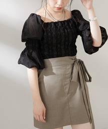 Chico | 5分袖シャーリング刺繍ブラウス(シャツ/ブラウス)