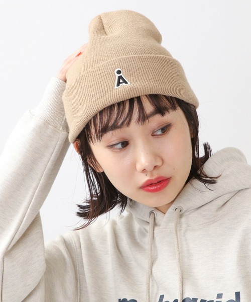 ALAND（エーランド）の「ALAND／Aロゴ BEANIE 2942998（ニットキャップ/ビーニー・レディース・ベージュ/ブルー/ブラック・FREE）」の3枚目の写真