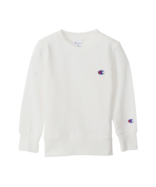 Champion(チャンピオン)の「【Champion/チャンピオン】キッズ ベーシック クルーネックスウェットシャツ(スウェット・キッズ・ネイビー/ベージュ/ブラック/ブルー/オフホワイト/グレー/チャコール/ライトブルー/カーキ/ブラウン/ベージュ系その他3/オートミール・140/110/120/100/130/160/150)」の2枚目の写真