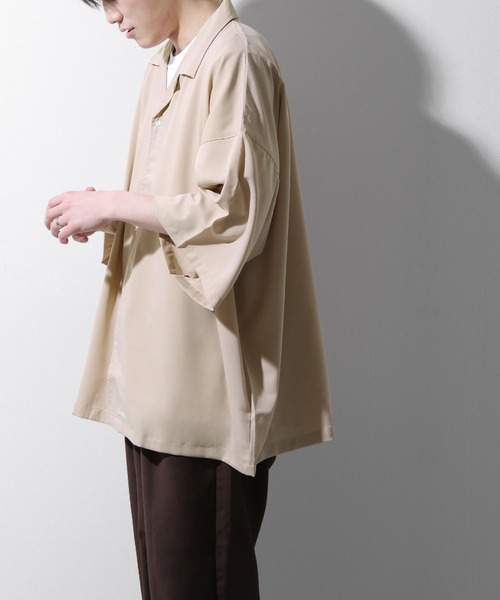 ZIP FIVE（ジップファイブ）の「【ZIP FIVE】ルーズシルエット 半袖柄プリントオープンシャツ（シャツ/ブラウス・メンズ・ブラック/ベージュ/ブルー/チャコール/ブラック系/ブラック系1/グレー系/ブラウン系/ベージュ系/ベージュ系1/ベージュ系2/グリーン系/ブルー系/ワイン系/ワイン系1・FREE）」の8枚目の写真