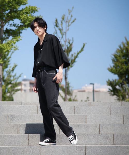 ZIP FIVE（ジップファイブ）の「【ZIP FIVE】ルーズシルエット 半袖柄プリントオープンシャツ（シャツ/ブラウス・メンズ・ブラック/ベージュ/ブルー/チャコール/ブラック系/ブラック系1/グレー系/ブラウン系/ベージュ系/ベージュ系1/ベージュ系2/グリーン系/ブルー系/ワイン系/ワイン系1・FREE）」の22枚目の写真