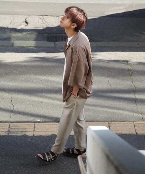 ZIP FIVE（ジップファイブ）の「【ZIP FIVE】ルーズシルエット 半袖柄プリントオープンシャツ（シャツ/ブラウス・メンズ・ブラック/ベージュ/ブルー/チャコール/ブラック系/ブラック系1/グレー系/ブラウン系/ベージュ系/ベージュ系1/ベージュ系2/グリーン系/ブルー系/ワイン系/ワイン系1・FREE）」の20枚目の写真