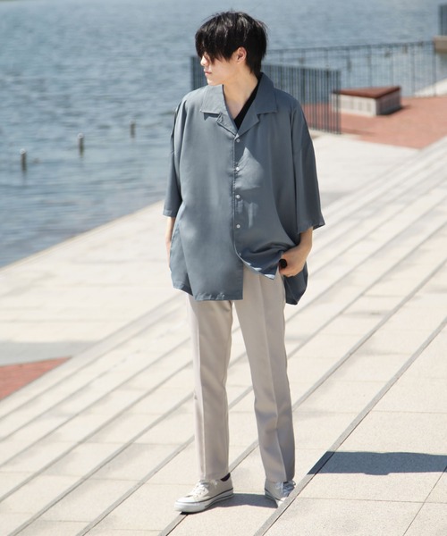 ZIP FIVE（ジップファイブ）の「【ZIP FIVE】ルーズシルエット 半袖柄プリントオープンシャツ（シャツ/ブラウス・メンズ・ブラック/ベージュ/ブルー/チャコール/ブラック系/ブラック系1/グレー系/ブラウン系/ベージュ系/ベージュ系1/ベージュ系2/グリーン系/ブルー系/ワイン系/ワイン系1・FREE）」の17枚目の写真