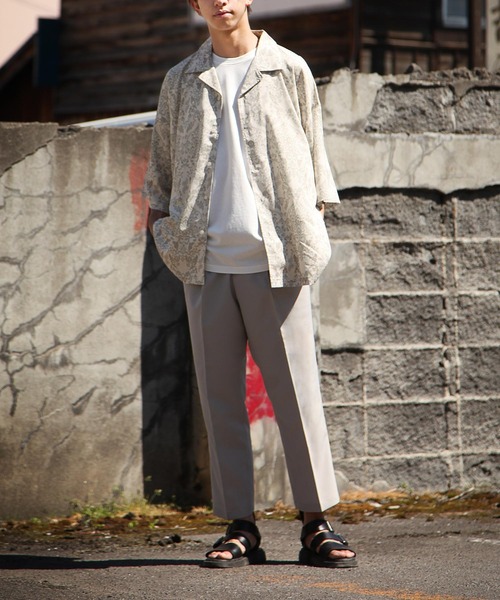 ZIP FIVE（ジップファイブ）の「【ZIP FIVE】ルーズシルエット 半袖柄プリントオープンシャツ（シャツ/ブラウス・メンズ・ブラック/ベージュ/ブルー/チャコール/ブラック系/ブラック系1/グレー系/ブラウン系/ベージュ系/ベージュ系1/ベージュ系2/グリーン系/ブルー系/ワイン系/ワイン系1・FREE）」の18枚目の写真