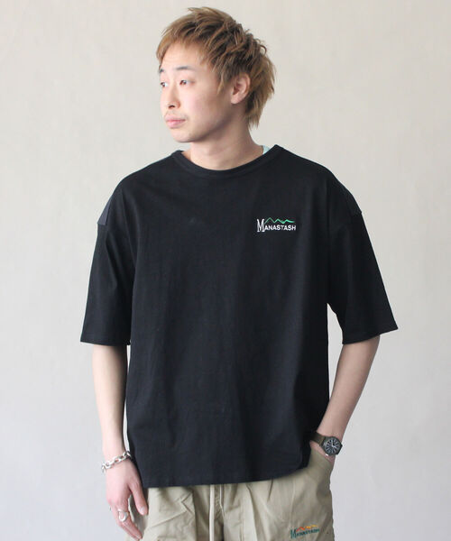 MANASTASH（マナスタッシュ）の「MANASTASH/マナスタッシュ　HEMP VENT TEE　ヘンプベントティー（Tシャツ/カットソー・メンズ・ブラック/オフホワイト・X-LARGE/MEDIUM/LARGE）」の8枚目の写真