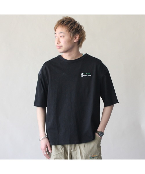 MANASTASH（マナスタッシュ）の「MANASTASH/マナスタッシュ　HEMP VENT TEE　ヘンプベントティー（Tシャツ/カットソー・メンズ・ブラック/オフホワイト・X-LARGE/MEDIUM/LARGE）」の3枚目の写真