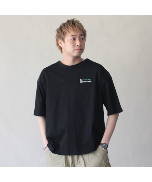 MANASTASH（マナスタッシュ）の「MANASTASH/マナスタッシュ　HEMP VENT TEE　ヘンプベントティー（Tシャツ/カットソー・メンズ・ブラック/オフホワイト・X-LARGE/MEDIUM/LARGE）」の4枚目の写真
