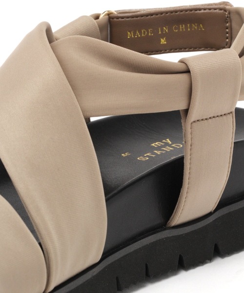 studio CLIP（スタディオクリップ）の「ジャージーフットベットサンダル（サンダル・レディース・ブラック/ベージュ・LARGE/MEDIUM）」の14枚目の写真