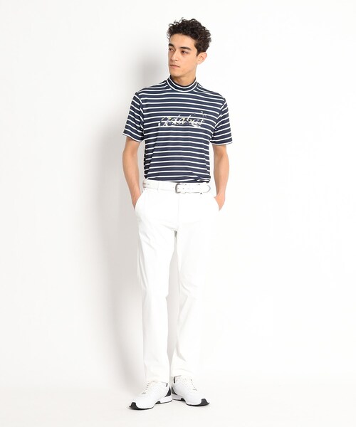 adabat(アダバット)の「◆【吸水速乾/UVカット/GOLF TODAY掲載】モックネック半袖プルオーバー(Tシャツ/カットソー・メンズ・ネイビー/ホワイト系9・48/46/50)」の6枚目の写真