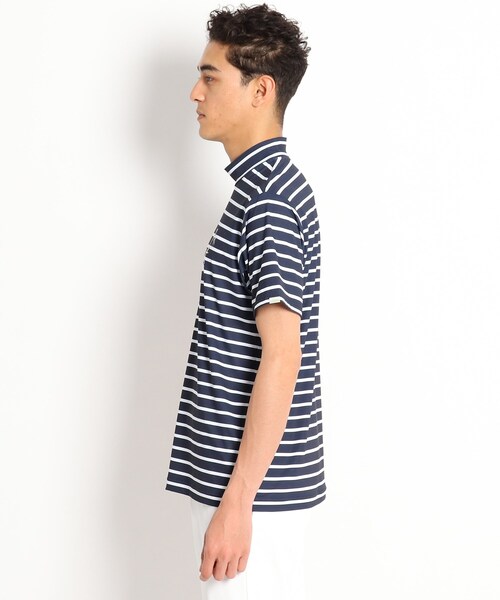 adabat(アダバット)の「◆【吸水速乾/UVカット/GOLF TODAY掲載】モックネック半袖プルオーバー(Tシャツ/カットソー・メンズ・ネイビー/ホワイト系9・48/46/50)」の7枚目の写真