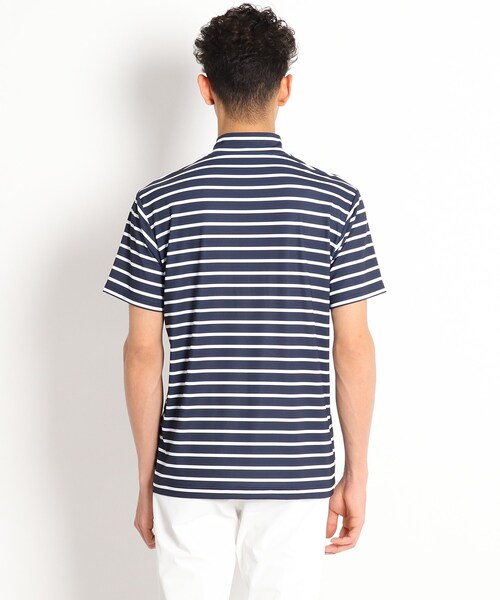 adabat(アダバット)の「◆【吸水速乾/UVカット/GOLF TODAY掲載】モックネック半袖プルオーバー(Tシャツ/カットソー・メンズ・ネイビー/ホワイト系9・48/46/50)」の8枚目の写真