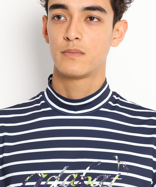 adabat(アダバット)の「◆【吸水速乾/UVカット/GOLF TODAY掲載】モックネック半袖プルオーバー(Tシャツ/カットソー・メンズ・ネイビー/ホワイト系9・48/46/50)」の9枚目の写真