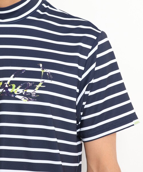 adabat(アダバット)の「◆【吸水速乾/UVカット/GOLF TODAY掲載】モックネック半袖プルオーバー(Tシャツ/カットソー・メンズ・ネイビー/ホワイト系9・48/46/50)」の11枚目の写真