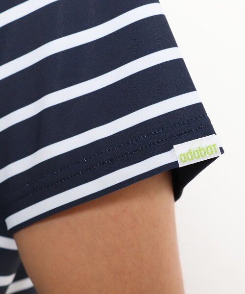 adabat(アダバット)の「◆【吸水速乾/UVカット/GOLF TODAY掲載】モックネック半袖プルオーバー(Tシャツ/カットソー・メンズ・ネイビー/ホワイト系9・48/46/50)」の12枚目の写真