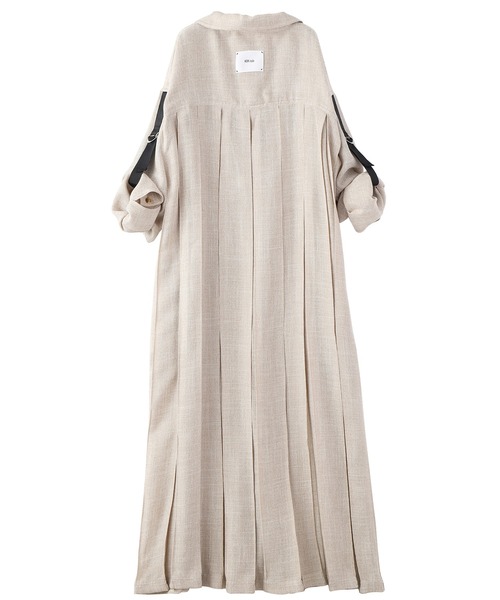 KOH.style（コースタイル）の「バックプリーツリネン風シャツワンピース（ワンピース・レディース・ブラック/ベージュ/ミント・FREE）」の9枚目の写真