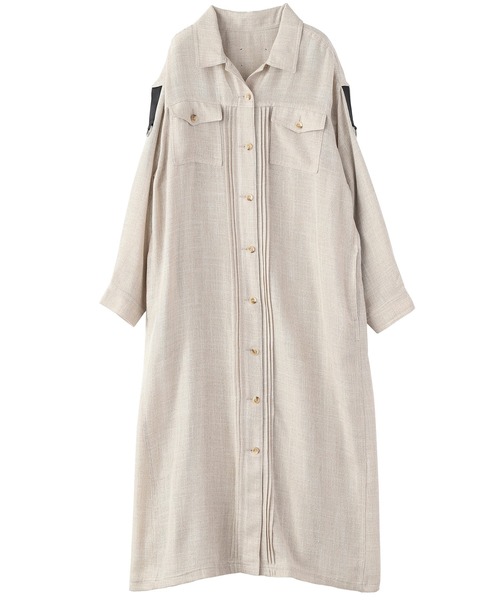 KOH.style（コースタイル）の「バックプリーツリネン風シャツワンピース（ワンピース・レディース・ブラック/ベージュ/ミント・FREE）」の19枚目の写真