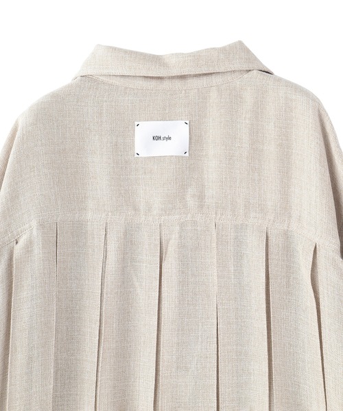KOH.style（コースタイル）の「バックプリーツリネン風シャツワンピース（ワンピース・レディース・ブラック/ベージュ/ミント・FREE）」の7枚目の写真