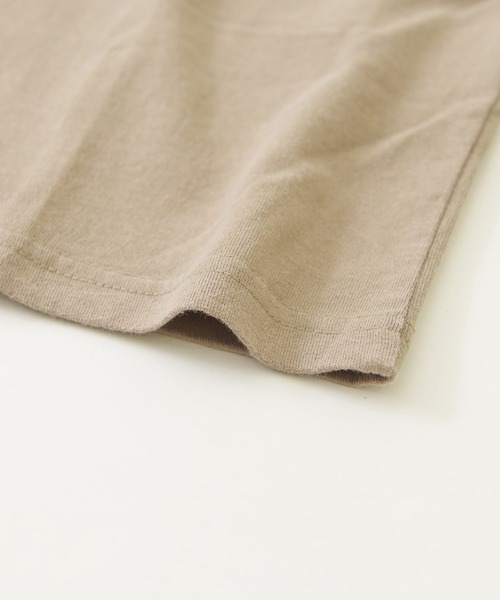 CUBE SUGAR（キューブシュガー）の「OE天竺 パウダー加工 切替プリント Tシャツ（Tシャツ/カットソー・レディース・ベージュ/ネイビー/ナチュラル・M）」の18枚目の写真