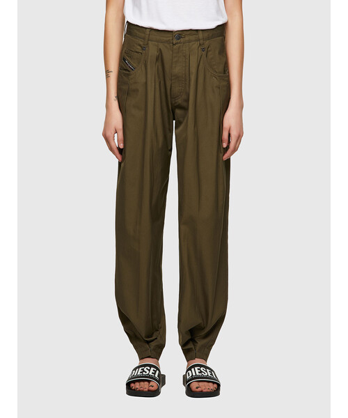 DIESEL（ディーゼル）の「レディース パンツ  コットン ルーズシルエット ツータック（その他パンツ・レディース・ブラック/カーキ・29inch/25inch/27inch/23inch）」の8枚目の写真