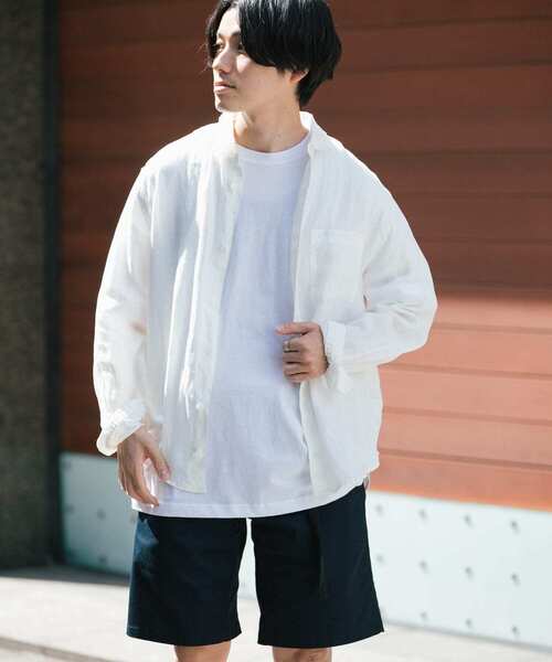 ITEMS URBANRESEARCH(アイテムズ アーバンリサーチ)の「リネン長袖シャツ(シャツ/ブラウス・メンズ・ピンク/ブラック/オフホワイト/グリーン・LARGE/MEDIUM)」の12枚目の写真