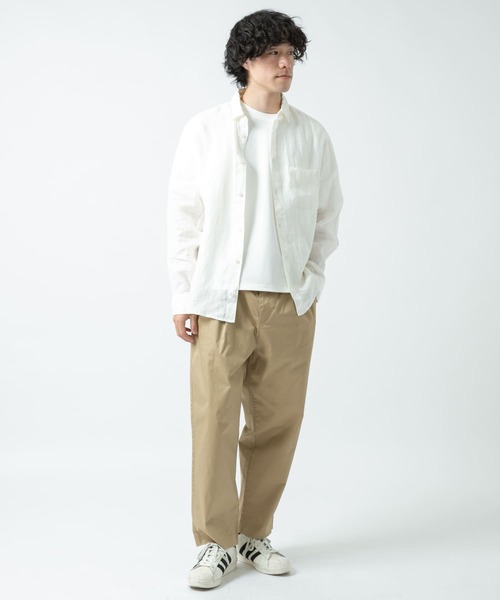 ITEMS URBANRESEARCH(アイテムズ アーバンリサーチ)の「リネン長袖シャツ(シャツ/ブラウス・メンズ・ピンク/ブラック/オフホワイト/グリーン・LARGE/MEDIUM)」の9枚目の写真