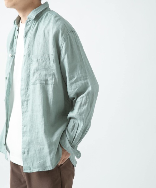ITEMS URBANRESEARCH(アイテムズ アーバンリサーチ)の「リネン長袖シャツ(シャツ/ブラウス・メンズ・ピンク/ブラック/オフホワイト/グリーン・LARGE/MEDIUM)」の16枚目の写真