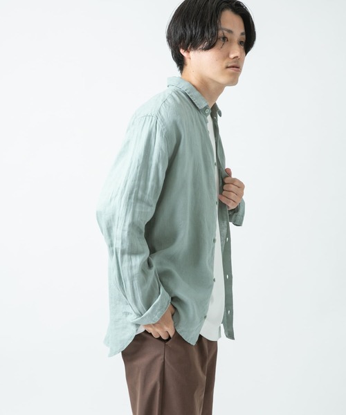 ITEMS URBANRESEARCH(アイテムズ アーバンリサーチ)の「リネン長袖シャツ(シャツ/ブラウス・メンズ・ピンク/ブラック/オフホワイト/グリーン・LARGE/MEDIUM)」の17枚目の写真