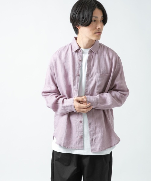 ITEMS URBANRESEARCH(アイテムズ アーバンリサーチ)の「リネン長袖シャツ(シャツ/ブラウス・メンズ・ピンク/ブラック/オフホワイト/グリーン・LARGE/MEDIUM)」の19枚目の写真