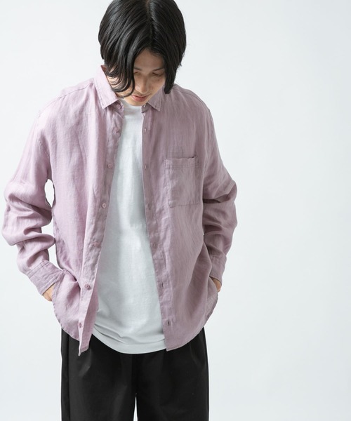 ITEMS URBANRESEARCH(アイテムズ アーバンリサーチ)の「リネン長袖シャツ(シャツ/ブラウス・メンズ・ピンク/ブラック/オフホワイト/グリーン・LARGE/MEDIUM)」の20枚目の写真