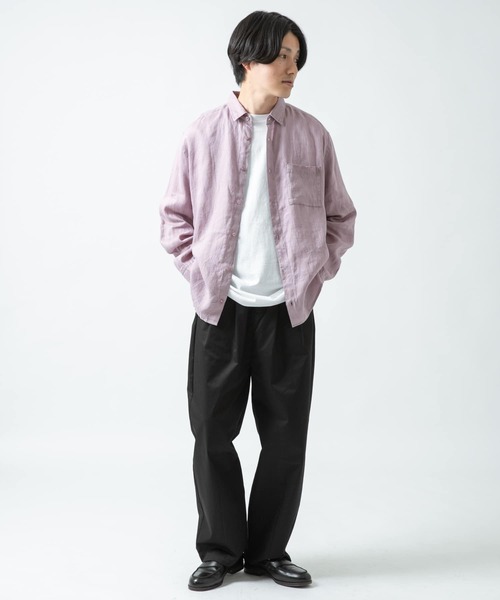 ITEMS URBANRESEARCH(アイテムズ アーバンリサーチ)の「リネン長袖シャツ(シャツ/ブラウス・メンズ・ピンク/ブラック/オフホワイト/グリーン・LARGE/MEDIUM)」の21枚目の写真