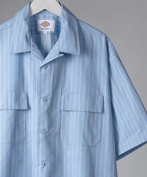 Dickies(ディッキーズ)の「【Dickies/ディッキーズ】TCツイルオーバーサイズワークシャツ<セットアップ可能>(シャツ/ブラウス・メンズ・ライトグレー/ブラック/ベージュ/ネイビー/サックスブルー/ピンク・M/L/XL)」の6枚目の写真