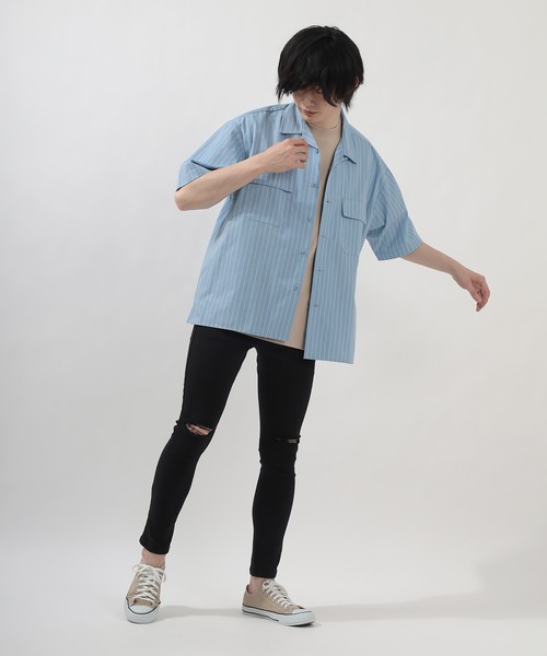 Dickies(ディッキーズ)の「【Dickies/ディッキーズ】TCツイルオーバーサイズワークシャツ<セットアップ可能>(シャツ/ブラウス・メンズ・ライトグレー/ブラック/ベージュ/ネイビー/サックスブルー/ピンク・M/L/XL)」の10枚目の写真