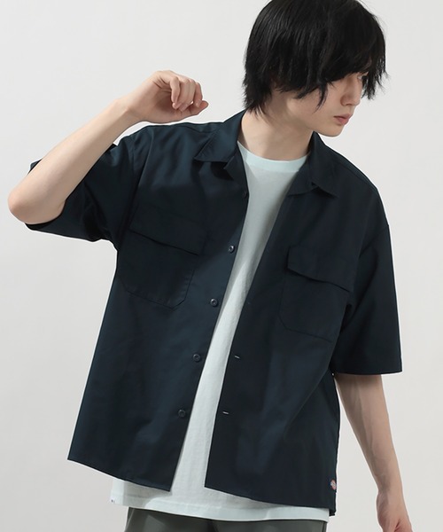 Dickies(ディッキーズ)の「【Dickies/ディッキーズ】TCツイルオーバーサイズワークシャツ<セットアップ可能>(シャツ/ブラウス・メンズ・ライトグレー/ブラック/ベージュ/ネイビー/サックスブルー/ピンク・M/L/XL)」の19枚目の写真
