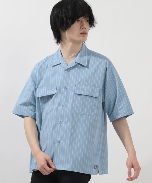Dickies(ディッキーズ)の「【Dickies/ディッキーズ】TCツイルオーバーサイズワークシャツ<セットアップ可能>(シャツ/ブラウス・メンズ・ライトグレー/ブラック/ベージュ/ネイビー/サックスブルー/ピンク・M/L/XL)」の18枚目の写真