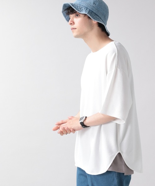 RAGEBLUE（レイジブルー）の「カットオフ/ピグメント裏毛Tシャツ/950102（Tシャツ/カットソー・メンズ・ホワイト/ライトブルー/ベージュ/スミクロ・MEDIUM/LARGE）」の5枚目の写真