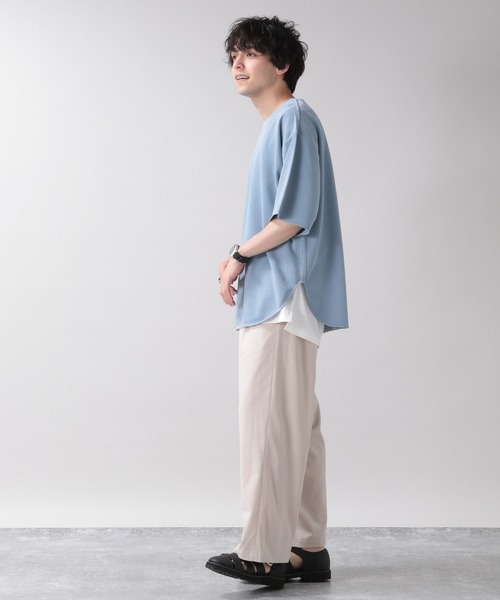 RAGEBLUE（レイジブルー）の「カットオフ/ピグメント裏毛Tシャツ/950102（Tシャツ/カットソー・メンズ・ホワイト/ライトブルー/ベージュ/スミクロ・MEDIUM/LARGE）」の21枚目の写真