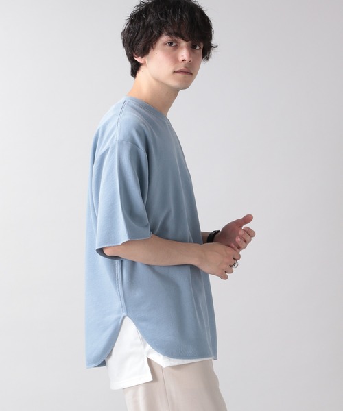 RAGEBLUE（レイジブルー）の「カットオフ/ピグメント裏毛Tシャツ/950102（Tシャツ/カットソー・メンズ・ホワイト/ライトブルー/ベージュ/スミクロ・MEDIUM/LARGE）」の6枚目の写真