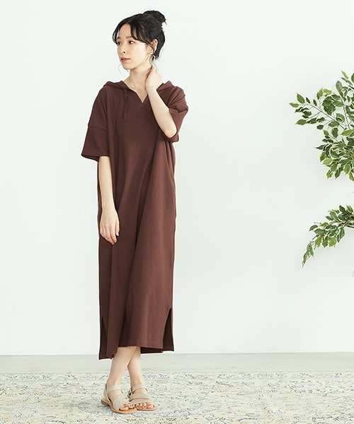 ONIGIRI(オニギリ)の「鹿の子 アッパッパ ワンピース(ワンピース・レディース・ブラウン/ターコイズブルー/アイボリー・FREE)」の2枚目の写真