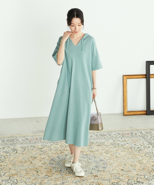 ONIGIRI(オニギリ)の「鹿の子 アッパッパ ワンピース(ワンピース・レディース・ブラウン/ターコイズブルー/アイボリー・FREE)」の3枚目の写真