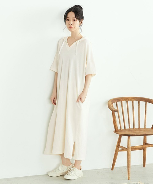 ONIGIRI(オニギリ)の「鹿の子 アッパッパ ワンピース(ワンピース・レディース・ブラウン/ターコイズブルー/アイボリー・FREE)」の4枚目の写真