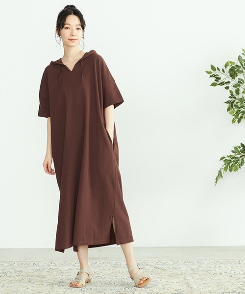 ONIGIRI(オニギリ)の「鹿の子 アッパッパ ワンピース(ワンピース・レディース・ブラウン/ターコイズブルー/アイボリー・FREE)」の6枚目の写真