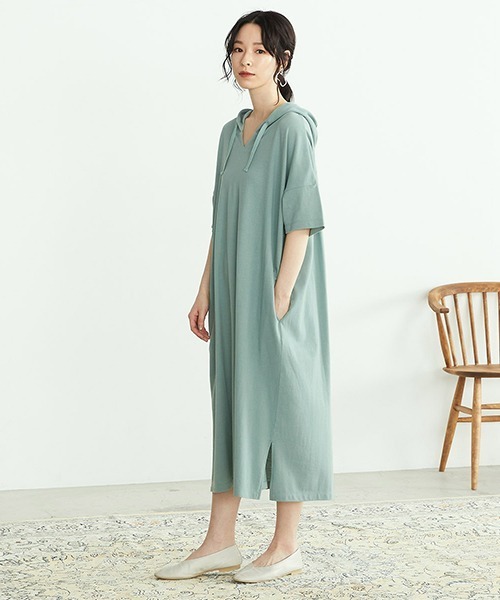 ONIGIRI(オニギリ)の「鹿の子 アッパッパ ワンピース(ワンピース・レディース・ブラウン/ターコイズブルー/アイボリー・FREE)」の7枚目の写真