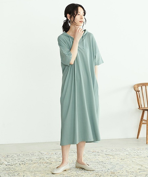 ONIGIRI(オニギリ)の「鹿の子 アッパッパ ワンピース(ワンピース・レディース・ブラウン/ターコイズブルー/アイボリー・FREE)」の8枚目の写真