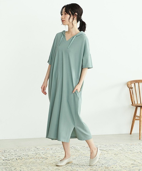 ONIGIRI(オニギリ)の「鹿の子 アッパッパ ワンピース(ワンピース・レディース・ブラウン/ターコイズブルー/アイボリー・FREE)」の21枚目の写真