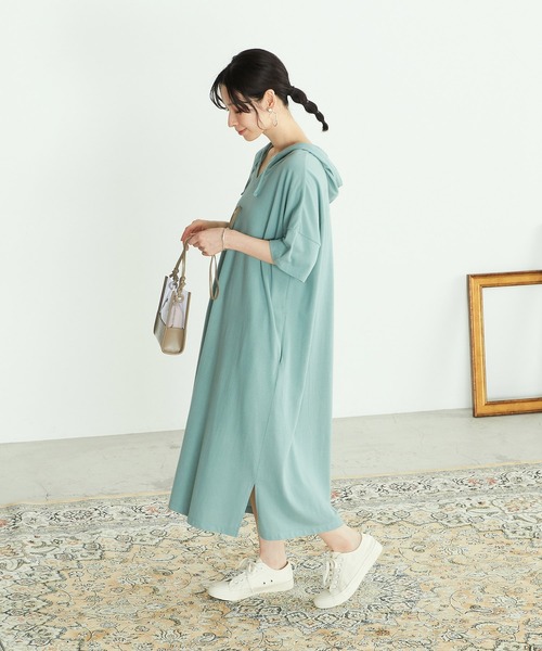 ONIGIRI(オニギリ)の「鹿の子 アッパッパ ワンピース(ワンピース・レディース・ブラウン/ターコイズブルー/アイボリー・FREE)」の20枚目の写真