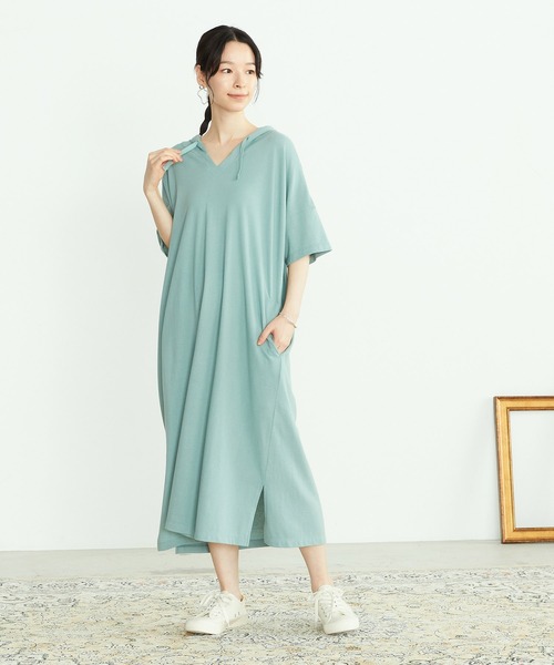 ONIGIRI(オニギリ)の「鹿の子 アッパッパ ワンピース(ワンピース・レディース・ブラウン/ターコイズブルー/アイボリー・FREE)」の19枚目の写真