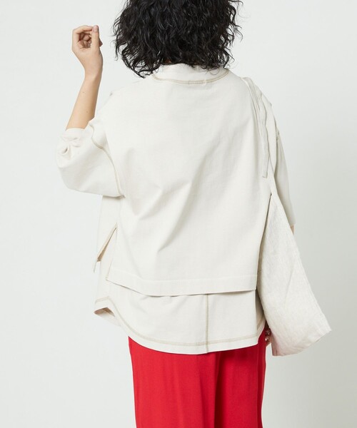 FREAK'S STORE（フリークスストア）の「モックネックレイヤードTシャツ（Tシャツ/カットソー・レディース・イエロー/ブラック/ベージュ・ﾌﾘ-）」の6枚目の写真